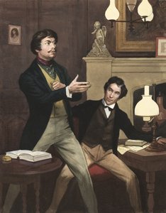 Henry Irving (1870-1919) met William Hoskins (gouache op papier)