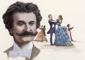 Johann Strauss De Jonge (gouache op papier)