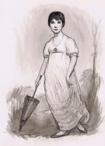 De jonge Jane Austen (potlood en aquarel) door Ralph Bruce