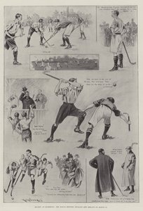 Hockey in Richmond, de wedstrijd tussen Engeland en Ierland op 11 maart door Ralph Cleaver