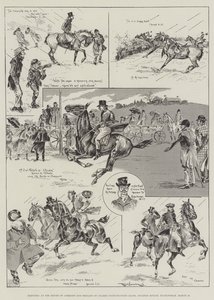 Schetsen bij het Lagerhuis en Brigade van Wachten Point-to-Point Races, Bourton Estate, Buckingham, 26 maart door Ralph Cleaver
