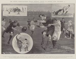 De gelijkspel interuniversitaire rugbywedstrijd in Queen