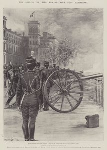De opening van het eerste parlement van koning Edward VII