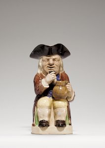 Staffordshire creamware Toby-kruik, ca. 1785 door Ralph Junior Wood