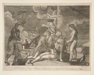 De dood van kapitein James Lawrence aan boord van de Chesapeake, 1 juni 1813