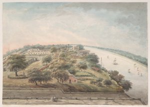 Vogelperspectief van boven het Opiummagazijn in Patna