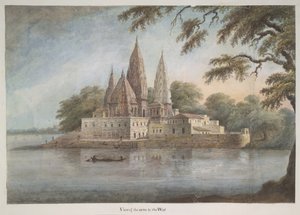 De cluster van tempels bij de Rajghat sangam door Ram Sita
