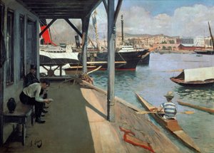 De haven van Barcelona door Ramon Casas i Carbo