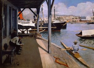 Yacht Club in Barcelona door Ramon Casas i Carbo