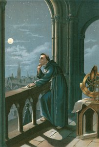 Roger Bacon in zijn observatorium in Oxford door Ramon Puiggari