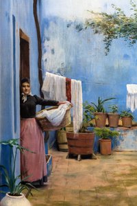 De blauwe patio door Ramon and Rusinol Santiago (1861 1932) Casas