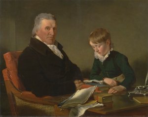 Francis Noel Clarke Mundy en zijn kleinzoon, William Mundy
