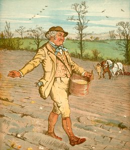 ...De Boer die het graan zaaide, c1878 door Randolph Caldecott