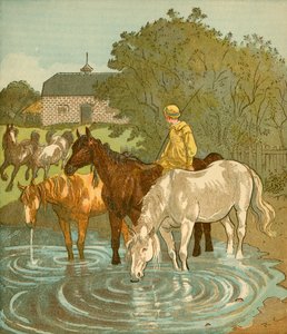 De Boerenjongen die paarden water geeft, c1881