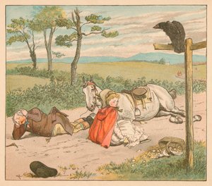 De merrie brak haar knieën en de boer zijn kroon, ca. 1885, 1934 door Randolph Caldecott