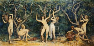 Nimfen die Appels Verzamelen door Randolph Schwabe