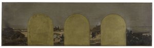 Schets voor het kabinet van de prefect van het stadhuis van Parijs: Een batterij bij de wallen: Het Beleg van Parijs in 1870 door Raoul Joseph Arus