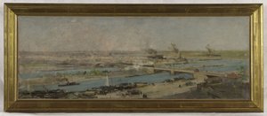 Schets voor de raadszaal van het stadhuis van Alfortville: Uitzicht op Alfortville vanaf de hoogten van Charenton