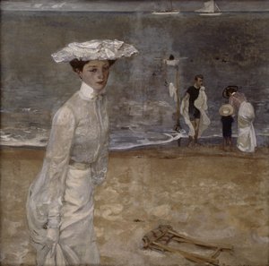Op het strand door Raoul Du Gardier