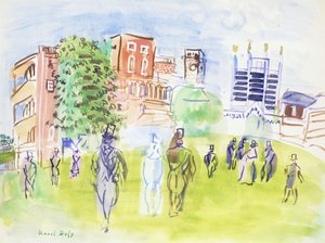 Ascot, de tribunes; Ascot, de tribunes door Raoul Dufy