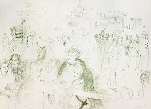 Bal in de Moulin de la Galette; Bal au Moulin de la Galette door Raoul Dufy
