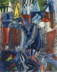 Baadster (baigneuse), ca.1950 (olieverf op board)