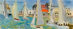 Boten bij Le Havre door Raoul Dufy