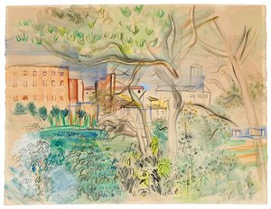 Caldas de Montbuy (aquarel  gouache op papier) door Raoul Dufy