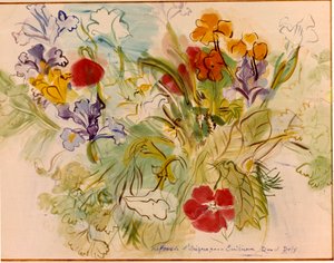 Bloemen van Arizona voor Emilia, 20e eeuw (tekening) door Raoul Dufy