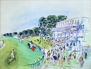 Goodwood, de tribune voor de renbaan door Raoul Dufy