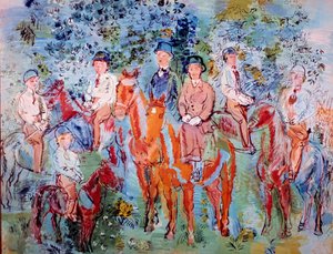 Ruiters in het bos door Raoul Dufy