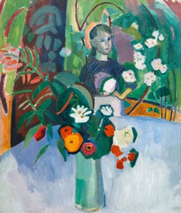 Jeanne in de bloemen door Raoul Dufy