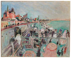 Het strand van Le Havre door Raoul Dufy