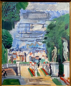 Le parc de Saint Cloud, 20e eeuw (olieverf op doek) door Raoul Dufy