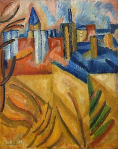 De daken gezien vanaf de Rue Seguier door Raoul Dufy