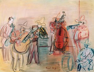 Mexican Jazz (aquarel  gouache op papier)