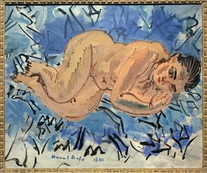 Vrouwelijk naakt. Schilderij van Raoul Dufy (1877-1953), olieverf op doek