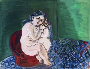 Naakt met een stoel; Nu au Fauteuil door Raoul Dufy