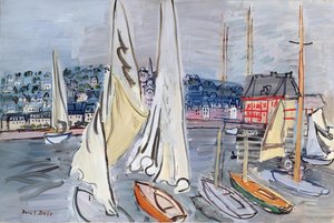 Zeilboten in de haven van Deauville