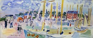 Zondag Deauville; Dimanche a Deauville door Raoul Dufy