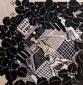 Tennis (pen  inkt en gouache op papier) door Raoul Dufy