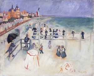 Het strand van Sainte-Adress; La Plage de Sainte-Adress, c.1905 (olieverf op doek) door Raoul Dufy