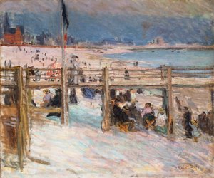 Het strand van Sainte-Adresse door Raoul Dufy