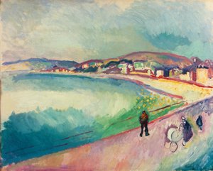 Het strand van Sainte-Adresse door Raoul Dufy