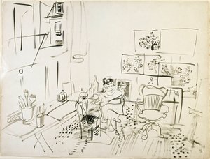 De werkplaats van de schilder Tekening van Raoul Dufy (1877-1953) New York, Museum of Modern Art door Raoul Dufy
