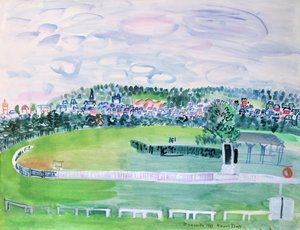 De renbaan van Deauville door Raoul Dufy