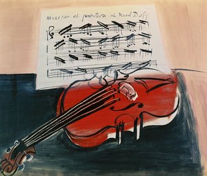 De rode viool, ca. 1948 (olieverf op doek) door Raoul Dufy