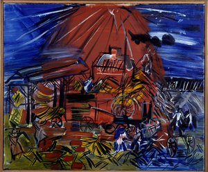 De Rode en Blauwe Depiquage, 20e eeuw (olieverf op doek) door Raoul Dufy