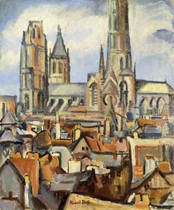 De daken van Rouen; Les Toits de Rouen, ca. 1902-03 (olieverf op doek) door Raoul Dufy