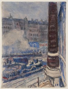 Het station Saint-Lazare, ca. 1903 (aquarel en potlood op papier) door Raoul Dufy